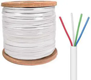 20/4 Thermostat Wire HVAC Bare Copper CMR/Riser-Rated Power Circuit 500ft White