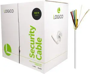 18 Gauge 6 Conductor 18/6 AWG CL2 Stranded Shielded White 500' ft Security Cable