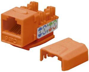5 pack lot Keystone Jack Cat6 Orange Network Ethernet 110 Punchdown 8P8C