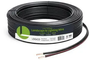 12/2 Low Voltage Landscape Wire Outdoor Lighting Direct Burial Copper Cable 12AWG 100ft