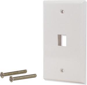 50 Pack Lot 1 port Hole Keystone Jack Wall Plate Smooth Surface White