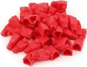 100 pcs Cat5e/Cat6/RJ45 Ethernet Cable Connector Strain Relief Boots Red