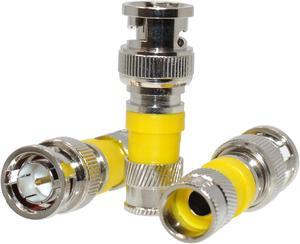 200 pack BNC Compression Connector Adapter for RG6 Coax Cable Quad Shield CCTV