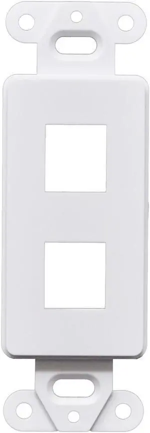 50pcs Decorator Style Keystone Jack 2 Port Modular Wall Insert Cover Plate White