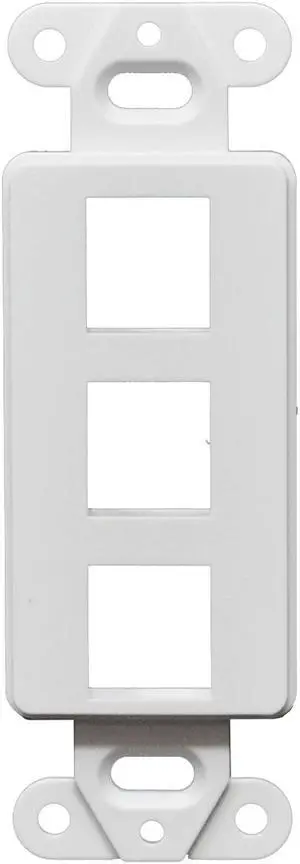 50pcs Decorator Style Keystone Jack 3 Port Modular Wall Insert Cover Plate White