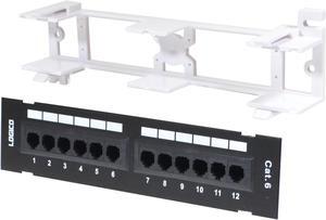 Cat6 UTP 12 Port Network mini Patch Panel 110 with surface wall mount bracket