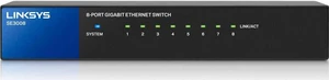 Linksys SE3008 Gigabit 8-Port Ethernet Switch - 8 Ports - 2 Layer Supported - Desktop, Rack-mountable Linksys SE3008 Gigabit 8-Port Ethernet Switch - 8 Ports - 2 Layer Supported - Desktop, Rack-mountable
