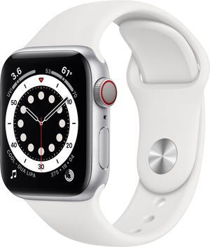 Apple Watch Gen 6 Series 6 Cell 44mm Silver Aluminum - White Sport Band M07F3LL/A