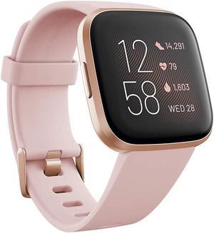 Fitbit Versa 2 Health and Fitness Smartwatch with Heart Rate PetalCopper Rose One Size S and L Bands Included
