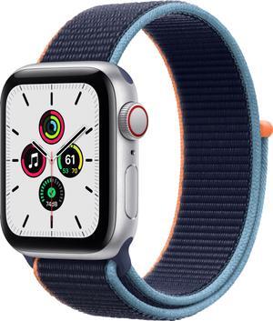 Apple Watch SE Cell 40mm Silver Aluminum - Deep Navy Sport Loop MYE92LL/A