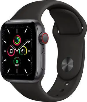 Apple Watch SE Cell 40mm Space Gray Aluminum - Black Sport Band MYED2LL/A