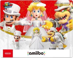 amiibo  mario/peach/bowser wedding 3pack super mario odyssey