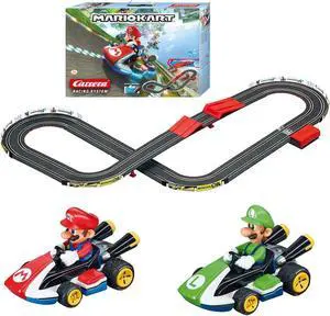 Carrera GO!!! 63503 Official Licensed Mario Kart Battery Operated 1:43 Scale Slot Car Racing Toy Track Set with Jump Ramp Featuring Mario and Luigi for Kids Ages 5 Years and Up