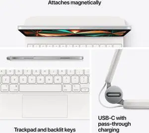 Apple MJQJ3LL/A Apple Magic Keyboard for iPad Pro 11 inch (3rd, 2nd and 1st Generation) and iPad Air (5th and 4th Generation) US English White