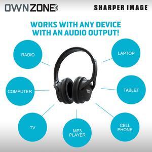 Sharper Image 30603 Own Zone, Wireless Rechargeable Headphones, Black