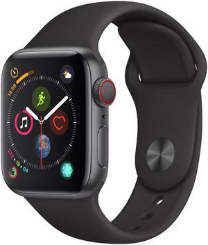 Refurbished Apple Watch Series 4 44MM Space Gray Aluminum Case Black Sport Band GPS  CELLULAR Unlocked Smartwatch A1976 MTUW2LLA Inbox