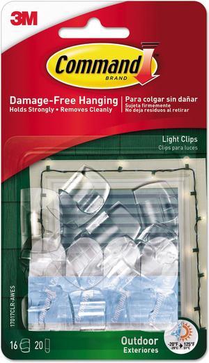 All Weather Hooks And Strips, Plastic, Small, 16 Clips & 20 Strips/pack