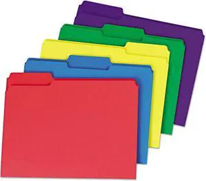 Heavyweight File Folders, 1/3 Cut One-Ply Top Tab, Letter, Assorted, 50/pack