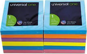 Fan-Folded Pop-Up Notes, 3 X 3, Assorted Bright Colors, 100-Sheet, 12/pack