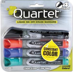 Enduraglide Dry Erase Marker, Chisel Tip, Assorted Colors, 4/set