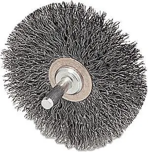 Cfx-3 Stem-Mounted Crimped Wire Wheel, 3" Dia, Stainless Steel, .0143 Wire