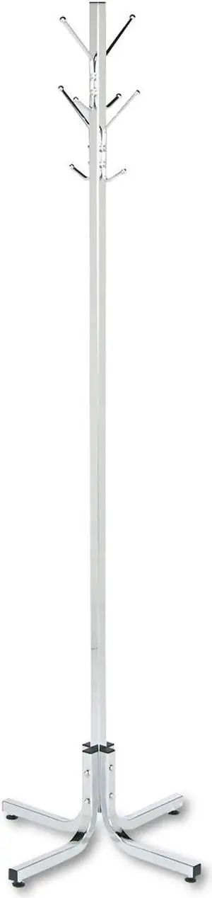 Metal Costumer, Four Ball-Tipped Double-Hooks, 21W X 21D X 70H, Chrome