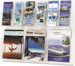 Safco Reveal Clear Literature Displays Nine Compartments 30w x 2d x 22-1/2h