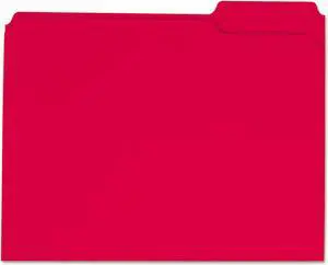 Colored File Folders, 1/3 Cut Assorted, Two-Ply Top Tab, Letter, Red, 100/box