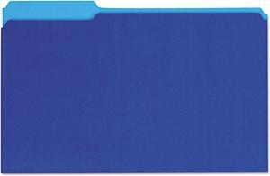 Recycled Interior File Folders, 1/3 Cut Top Tab, Legal, Blue, 100/box