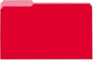 Recycled Interior File Folders, 1/3 Cut Top Tab, Legal, Red, 100/box