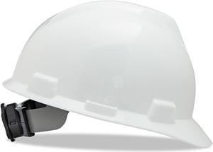 MSA V-Gard Hard Hats Ratchet Suspension Size 6 1/2 - 8 White 475358