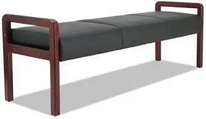 Alera Reception Lounge WL Series Bench 65 3/4 x 22 1/4 x 22 7/8 Black/Mahogany
