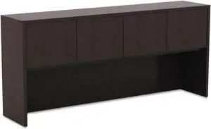 Alera Valencia Series Hutch with Doors, 58 7/8w x 15d x 35 1/2h, Mahogany