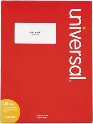 Laser Printer Permanent Labels, 2 X 4, White, 2500/box