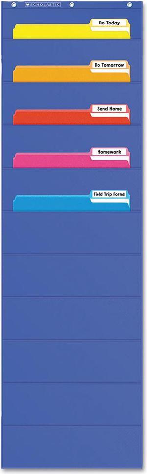Scholastic Pocket Charts File Organizer 14" x 46 1/2" Blue Plastic 511478
