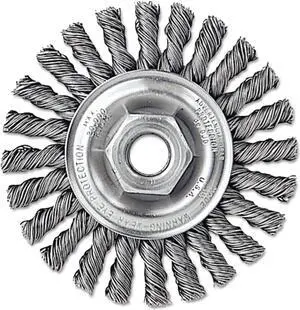 Dualife Twist-Knot Wire Wheel, 4" Dia, 7/8" Trim .02 Wire, 5/8" Arbor