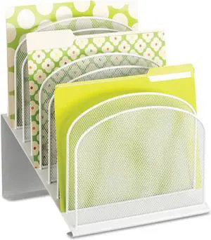 Safco Mesh Desk Organizer Eight Sections Steel 11 1/4 x 10 7/8 x 13 3/4 White