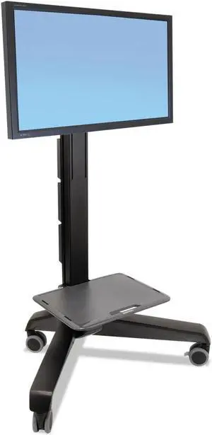 Neo-Flex Mobile Mediacenter, Light-Duty, 17 X 24 X 47 To 72 1/2, Black