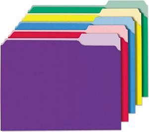 Recycled Interior File Folders, 1/3 Cut Top Tab, Letter, Assorted, 100/box