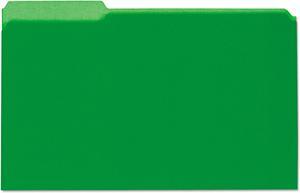 Recycled Interior File Folders, 1/3 Cut Top Tab, Legal, Green, 100/box