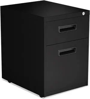 Alera - PABFBL - Two-Drawer Metal Pedestal File, 14 7/8w x 19 1/8d x 21 3/4h, Black