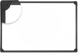 UNIVERSAL Design Series Magnetic Steel Dry Erase Board 48 x 36 White Black Frame