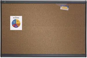 Prestige Bulletin Board, Brown Graphite-Blend Surface, 48 X 36, Aluminum Frame