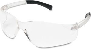 Bearkat Safety Glasses, Wraparound, Black Frame/clear Lens