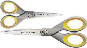Titanium Bonded Scissors Set, 5" And 7" Long, 2/pack