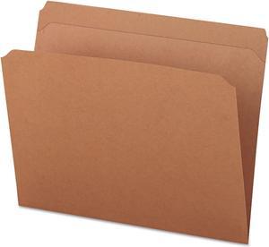 Kraft File Folders, Straight Cut, Top Tab, Letter, Kraft, 100/box