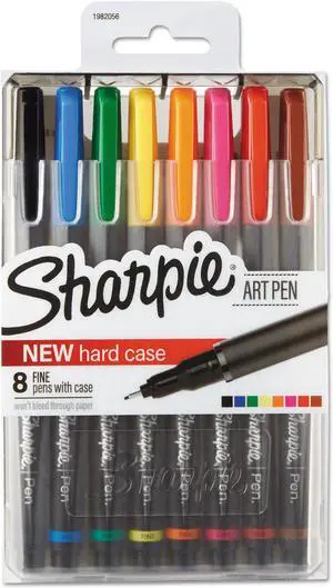 Art Pen With Hard Case, Fine Pt, 8/set
