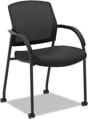 HON Lota Series Mesh Guest Side Chair Black Fabric Black Base 2285VA10