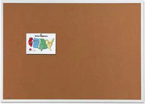 Quartet Classic Series Cork Bulletin Board 72 x 48 Silver Aluminum Frame 2307