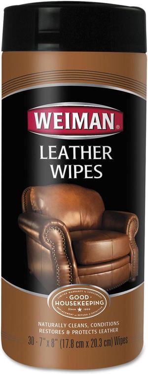 Leather Wipes, 7 X 8, 30/canister, 4 Canisters/carton